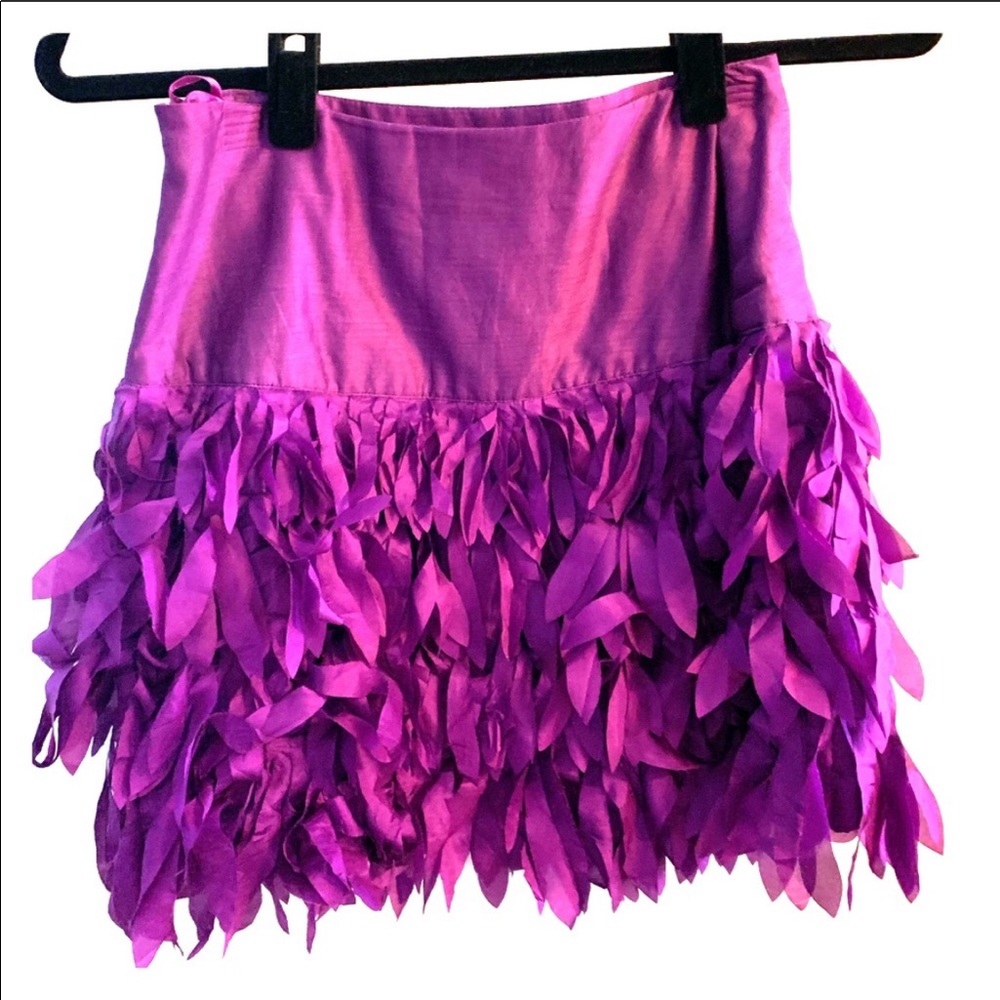 Reiss Purple Fringe Skirt